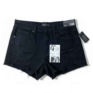 Kendall and Kylie Black Distressed The Icon Short 7/28 NWT